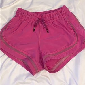 Pink lululemon hotty shorts